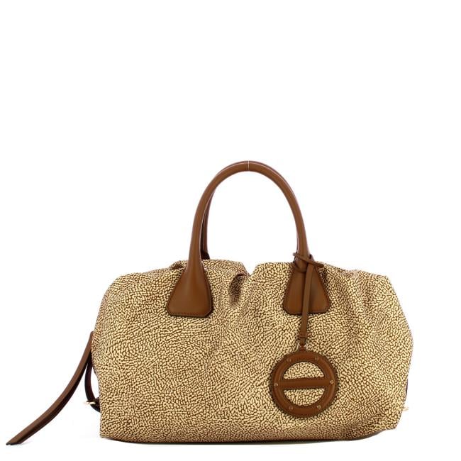 Borbonese Borsa a mano Vis a Vis Beige Marrone - 1