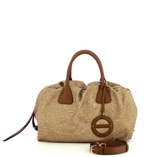 Borbonese Borsa a mano Vis a Vis Beige Marrone - 4