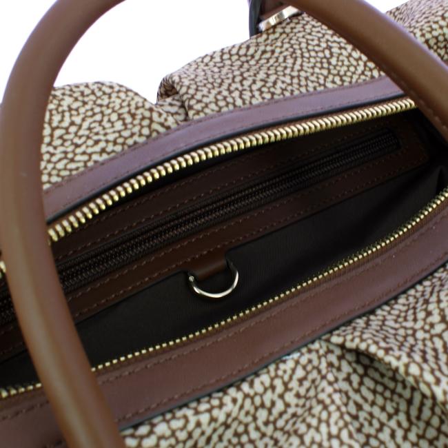 Borbonese Borsa a mano Vis a Vis Beige Marrone - 5