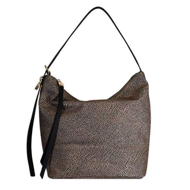 Borbonese Hobo Bag Prive Medium OP Naturale Nero - 1