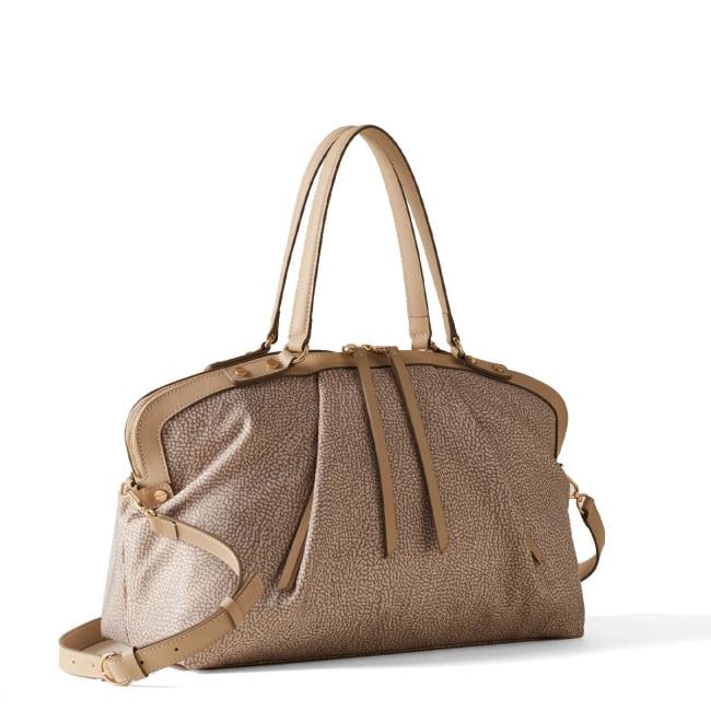 Borbonese Borsa a spalla Frame Medium Sabbia - 2