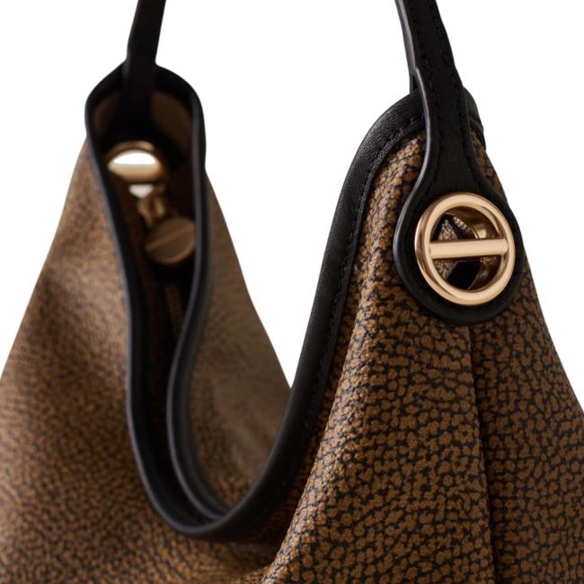Borbonese Hobo Small Flight OP Naturale Nero - 5