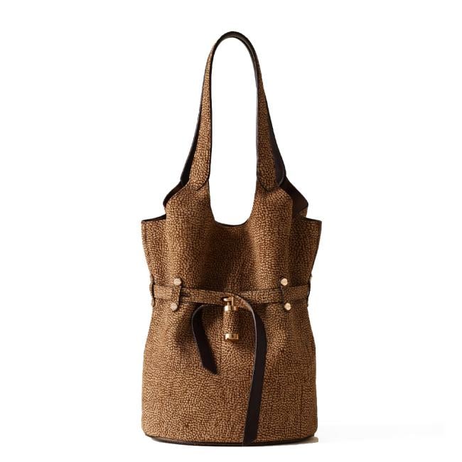 Borbonese Secchiello Small in camoscio OP Naturale - 1