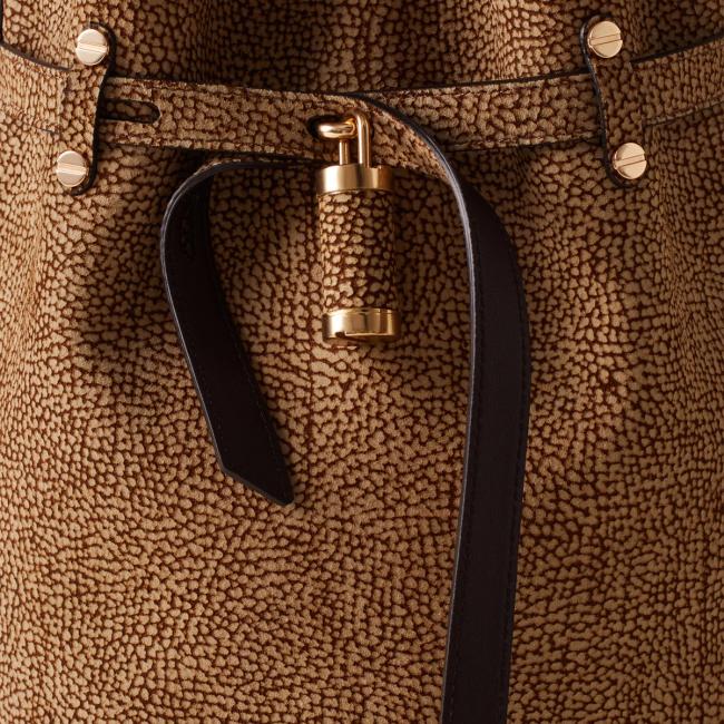 Borbonese Secchiello Small in camoscio OP Naturale - 4