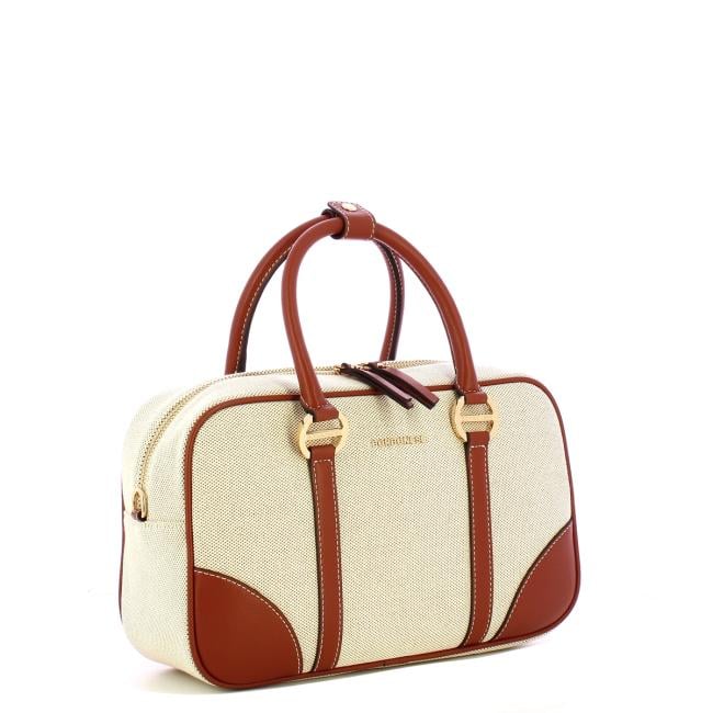 Borbonese Bauletto in tessuto Medium Beige Cuoio - 2