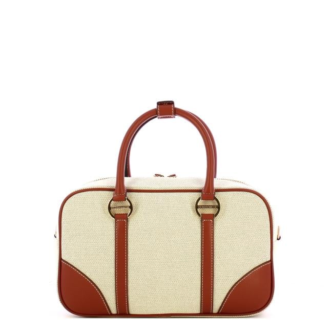 Borbonese Bauletto in tessuto Medium Beige Cuoio - 3