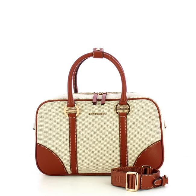 Borbonese Bauletto in tessuto Medium Beige Cuoio - 4