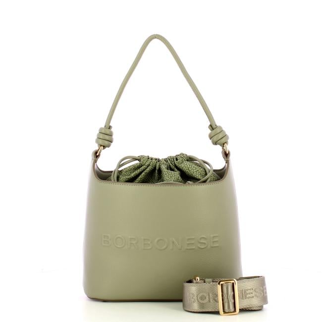 Borbonese Secchiello Medium Grigio Chiaro Salvia - 4