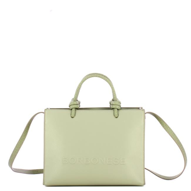Borbonese Shopping Small Grigio Chiaro Salvia - 1