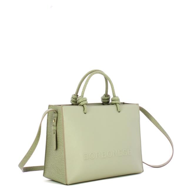 Borbonese Shopping Small Grigio Chiaro Salvia - 2