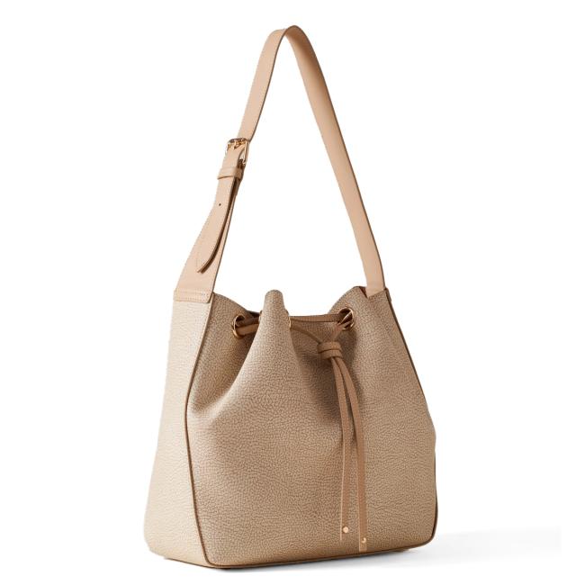 Borbonese Borsa a spalla Mareè Medium Sabbia - 2