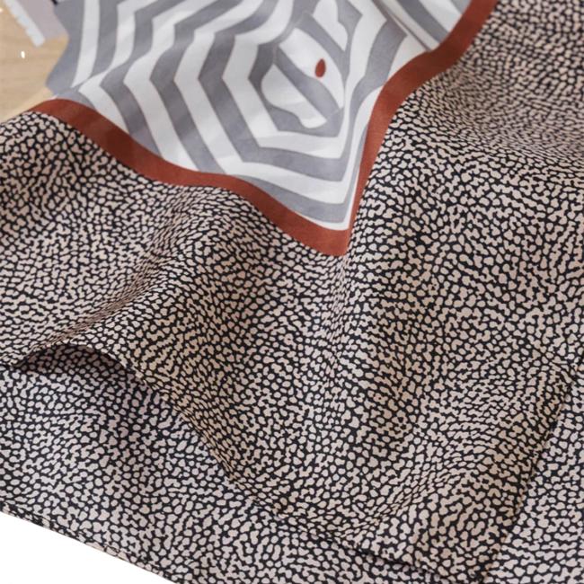 Borbonese Foulard 90x90 Ombrelloni OP Naturale Sabbia Nero - 910600070013X69 - 3