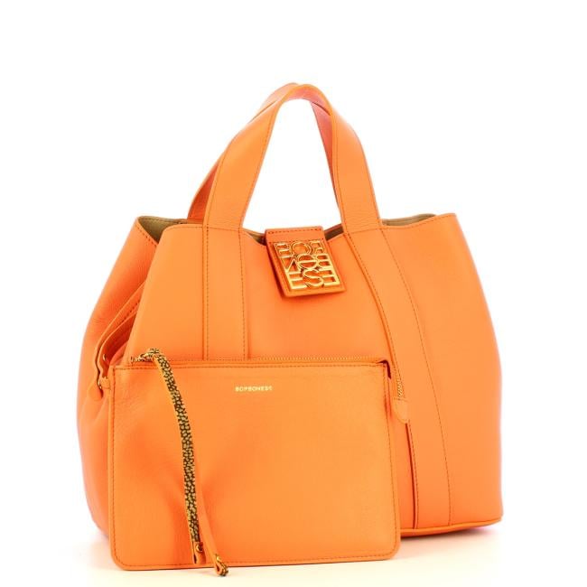 Borbonese Borsa a mano Nueve in pelle Tangerine - 4