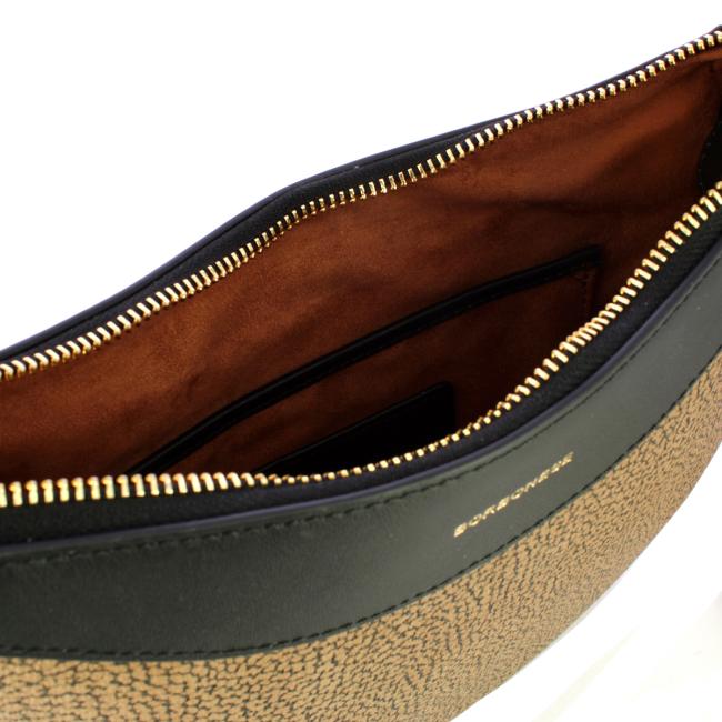Borbonese Borsa a spalla Le Voile OP Naturale Nero - 5
