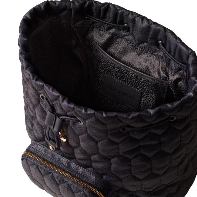 Borbonese Zaino Honey Medium Dark Black - 5