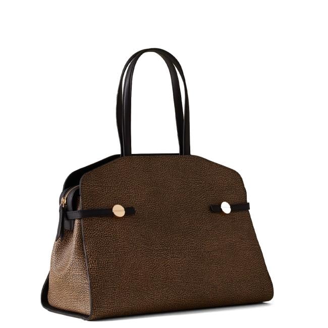 Borbonese Shopping Gemini Medium OP Naturale Nero - 2