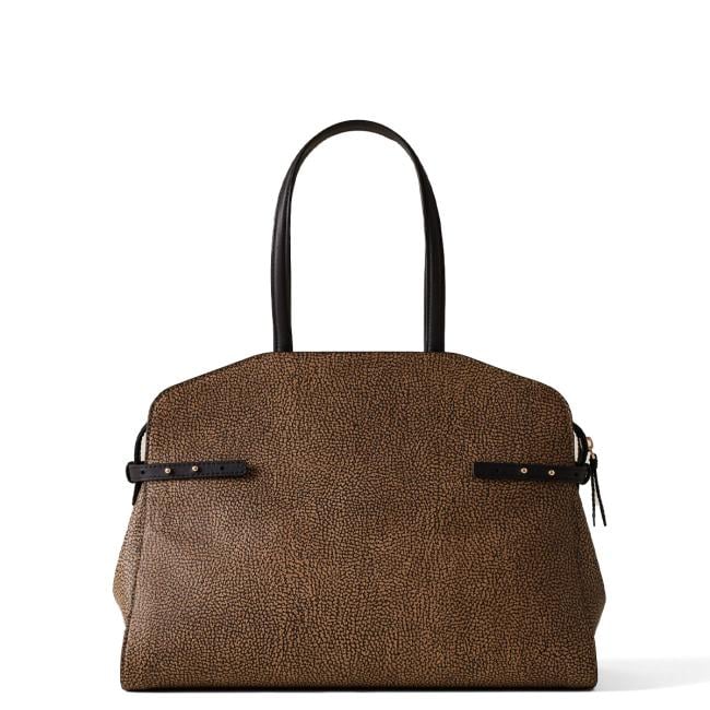 Borbonese Shopping Gemini Medium OP Naturale Nero - 3