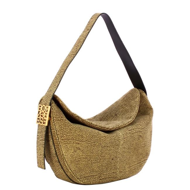 Borbonese Hobo Bag Medium in suede OP Naturale - 2
