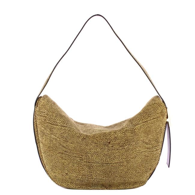 Borbonese Hobo Bag Medium in suede OP Naturale - 3