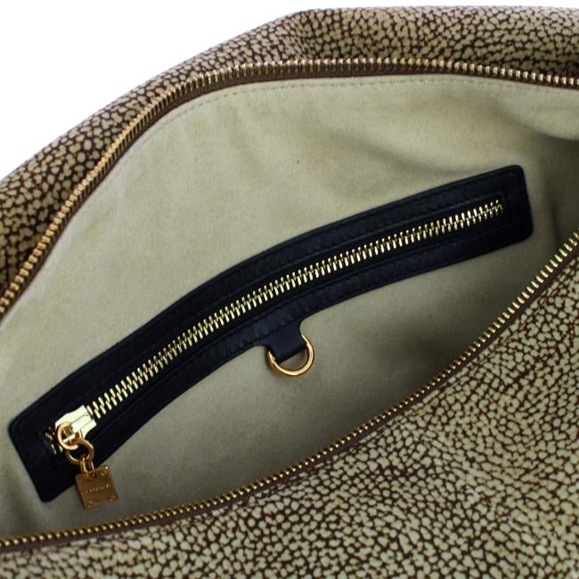 Borbonese Hobo Bag Medium in suede OP Naturale - 4