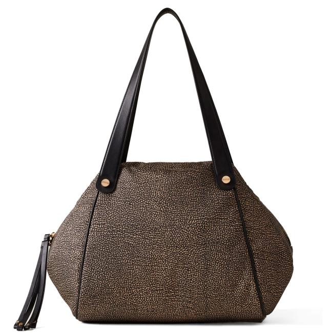 Borbonese Shopping Marie Large OP Naturale Nero - 1