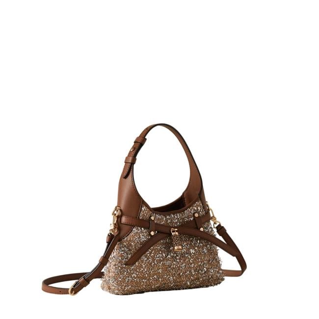Borbonese Halo Mini Bag Carne Lurex Corteccia - 2