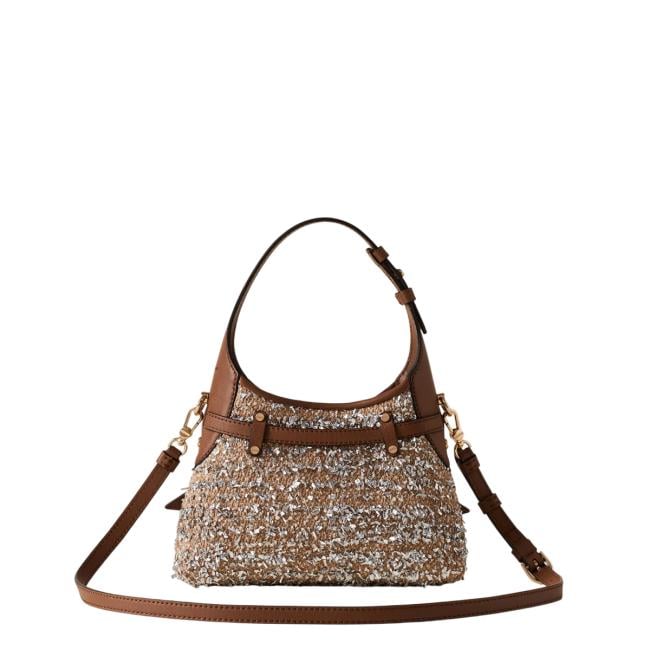 Borbonese Halo Mini Bag Carne Lurex Corteccia - 3