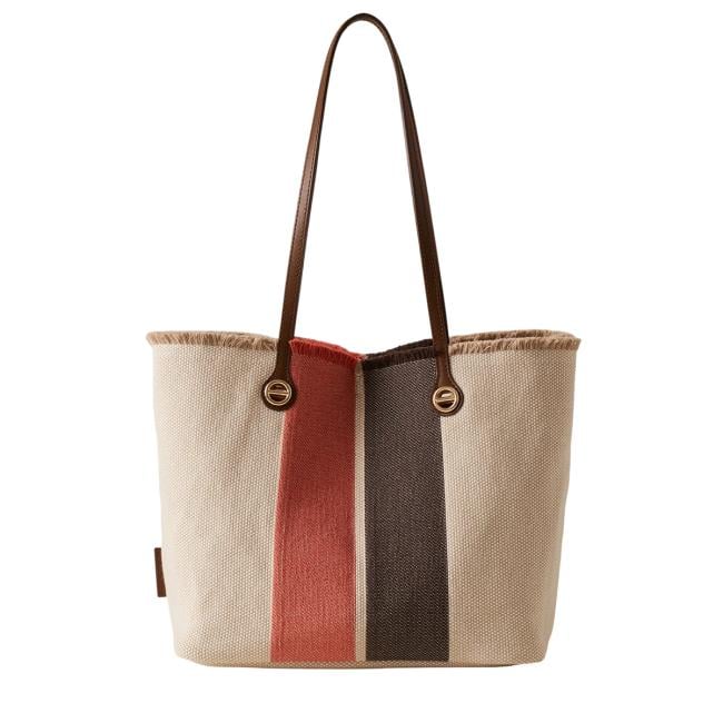 Borbonese Shopping Medium Flight Corda Red Papaya Testa Moro - 1