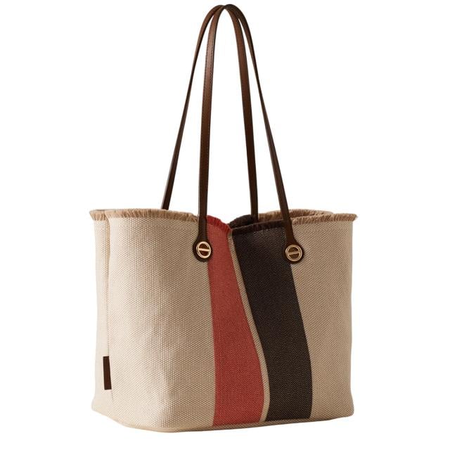 Borbonese Shopping Medium Flight Corda Red Papaya Testa Moro - 2