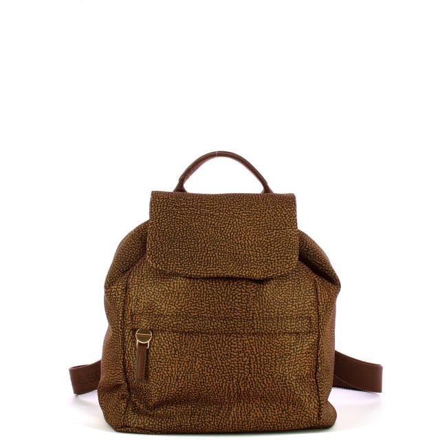 Borbonese Zaino Medium con patta Castagno - 1