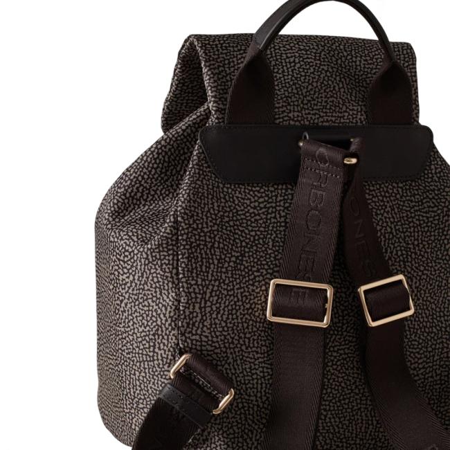 Borbonese Zaino Medium con patta Catrame - 4