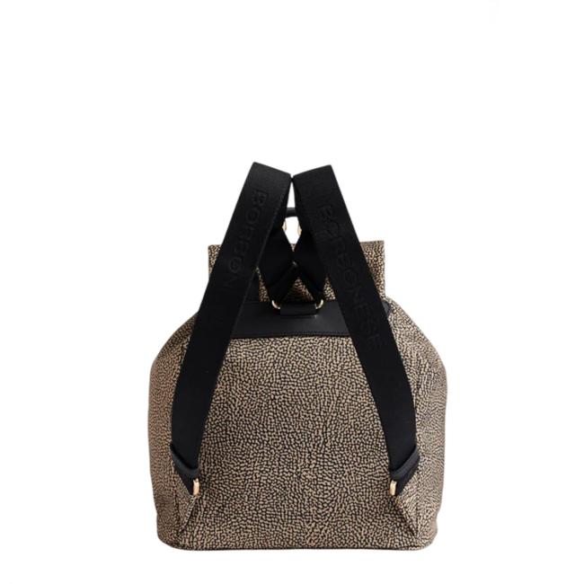 Borbonese Zaino Medium con patta OP Naturale Nero - 3