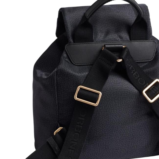 Borbonese Zaino Medium con patta Dark Black - 4