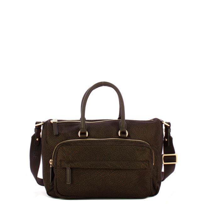 Borbonese Bauletto Medium con tracolla Cioccolato - 1
