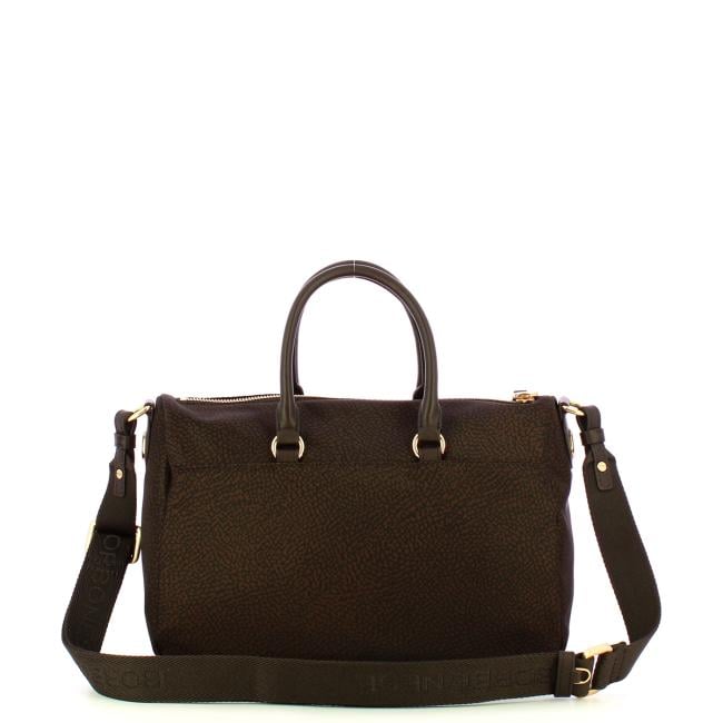 Borbonese Bauletto Medium con tracolla Cioccolato - 3