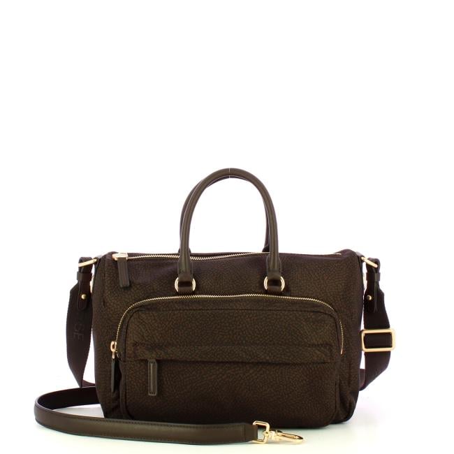 Borbonese Bauletto Medium con tracolla Cioccolato - 4