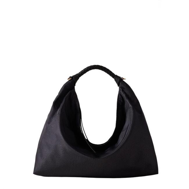 Borbonese Hobo Medium Plie Dark Black - 1
