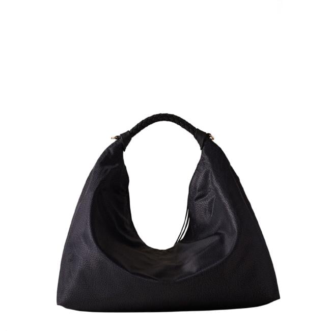 Borbonese Hobo Medium Plie Dark Black - 4