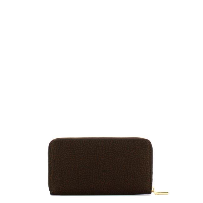 Borbonese Portafoglio Large Zip Around Cioccolato - 2