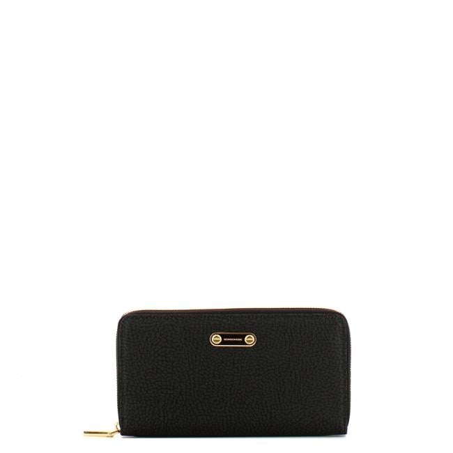 Borbonese Portafoglio Large Zip Around Dark Black - 1