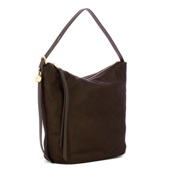 Borbonese Hobo Bag Prive Medium Cioccolato - 2