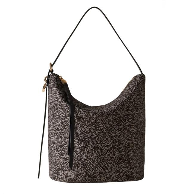 Borbonese Hobo Bag Prive Medium Catrame - 1