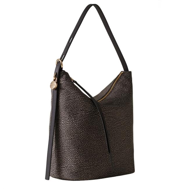 Borbonese Hobo Bag Prive Medium Catrame - 2