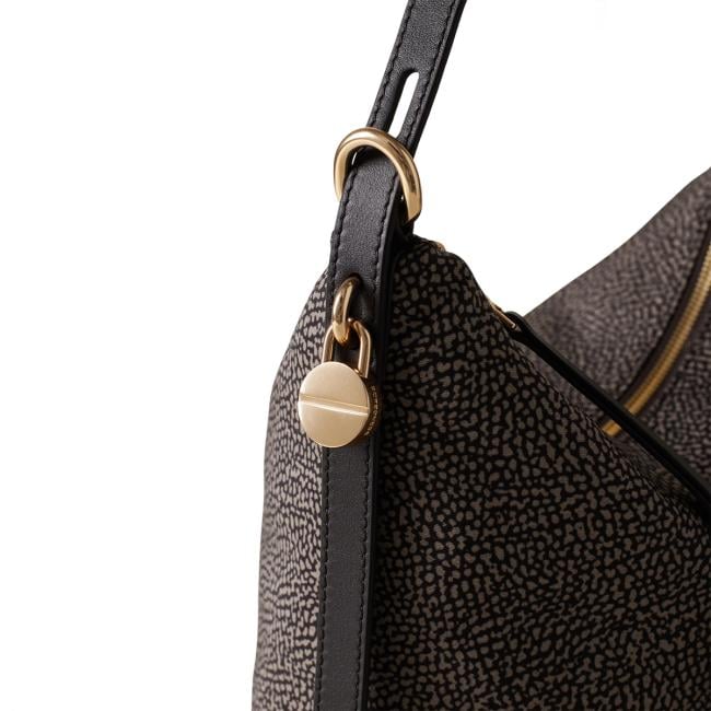 Borbonese Hobo Bag Prive Medium Catrame - 4