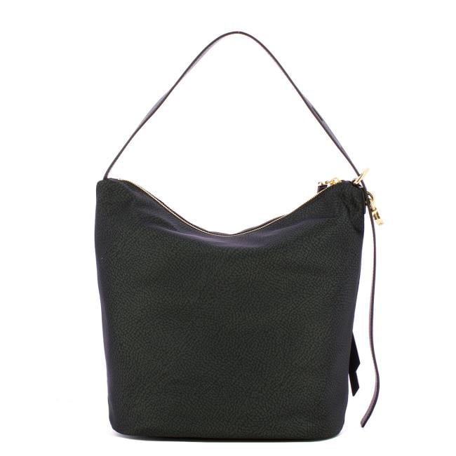 Borbonese Hobo Bag Prive Medium Dark Black - 3