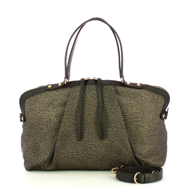 Borbonese Borsa a spalla Frame Medium Catrame - 4