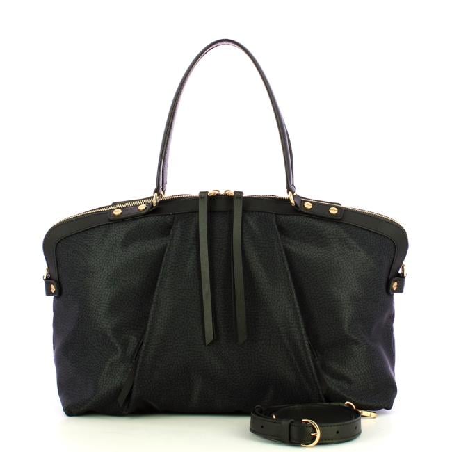 Borbonese Borsa a spalla Frame Medium Dark Black - 4