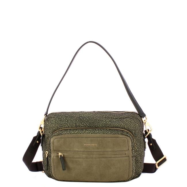 Borbonese Tracolla camera case Medium Catrame Cenere - 1