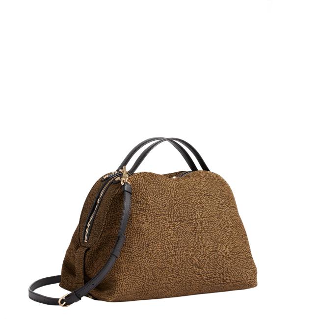 Borbonese Sexy Bag Medium camoscio OP Cumino Ebano - 3
