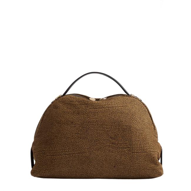 Borbonese Sexy Bag Medium camoscio OP Cumino Ebano - 4